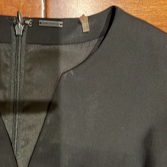 Tahari Sleeveless V Neck Sheath Wool Dress - Picture 6 of 11